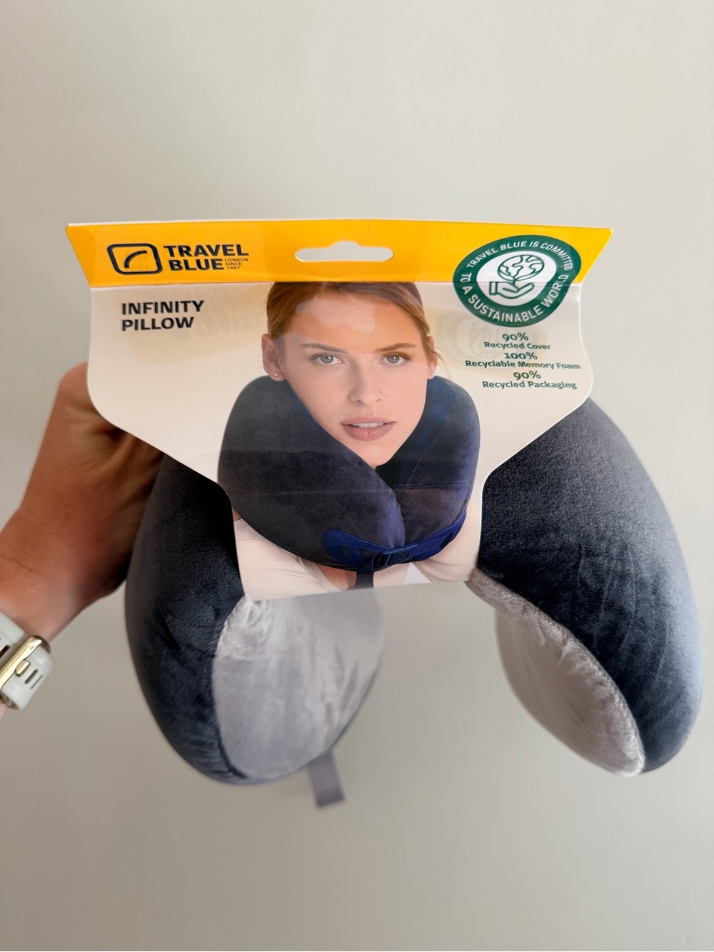 Infinity Neck Pillow - Gray and Navy